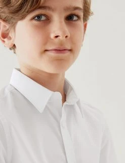 M&S Collection Boys' 2pk Skinny Fit Stretch School Shirts (2-18 Yrs) -Cheap School Uniform Store SD 04 T76 5895 Z0 X EC 1