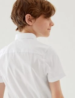 M&S Collection Boys' 2pk Skinny Fit Stretch School Shirts (2-18 Yrs) -Cheap School Uniform Store SD 04 T76 5895 Z0 X EC 2