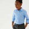 M&S Collection 2pk Girls' 3/4 Sleeve Easy Iron School Shirts (2-16 Yrs)