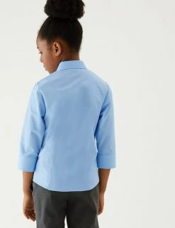 M&S Collection 2pk Girls' 3/4 Sleeve Easy Iron School Shirts (2-16 Yrs) -Cheap School Uniform Store SD 04 T76 5924 E0 X EC 1