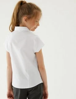 M&S Collection 2pk Girls' Cap Sleeve Easy Iron School Shirts (2-16 Yrs) -Cheap School Uniform Store SD 04 T76 5930 Z0 X EC 1