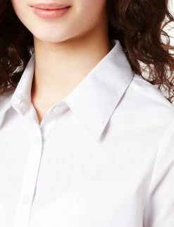 M&S Collection 2pk Girls' Cap Sleeve Easy Iron School Shirts (2-16 Yrs) -Cheap School Uniform Store SD 04 T76 5930 Z0 X EC 4