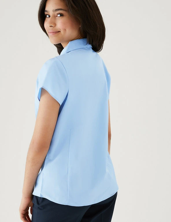 2pk Girls' Easy Iron School Shirts (2-16 Yrs) M&S Collection 2pk Girls' Easy Iron School Shirts (2-16 Yrs) -Cheap School Uniform Store SD 04 T76 5931 E0 X EC 2