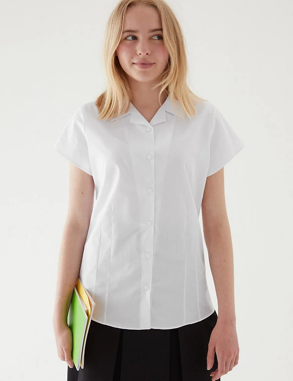 2pk Girls' Easy Iron School Shirts (2-16 Yrs) M&S Collection 2pk Girls' Easy Iron School Shirts (2-16 Yrs) -Cheap School Uniform Store SD 04 T76 5931 Z0 X EC 0