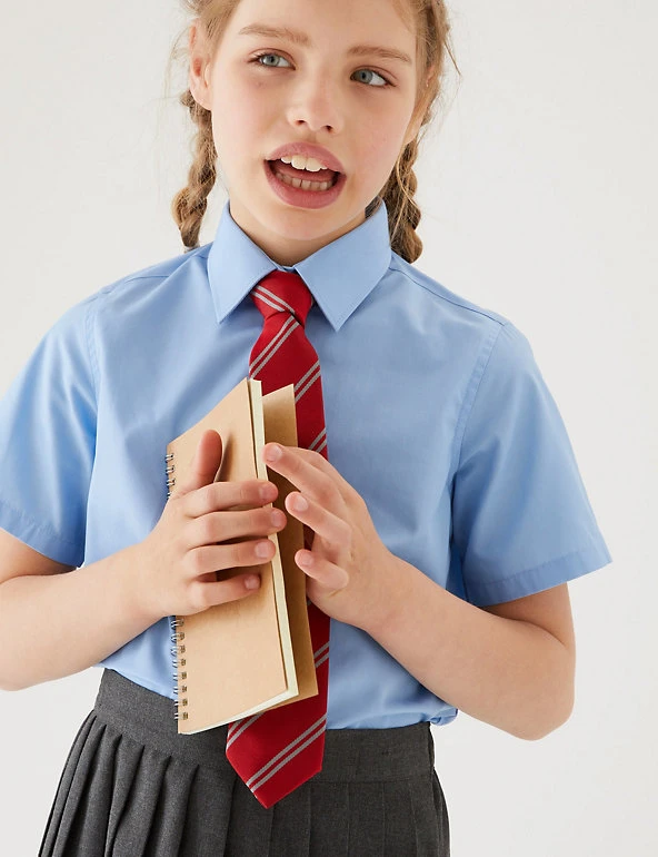 3pk Girls' Easy Iron School Shirts (2-16 Yrs) M&S Collection 3pk Girls' Easy Iron School Shirts (2-16 Yrs) -Cheap School Uniform Store SD 04 T76 5946 E0 X EC 0