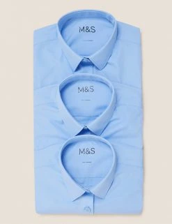 M&S Collection 3pk Girls' Easy Iron School Shirts (2-16 Yrs) 11 M&S Collection 3pk Girls' Easy Iron School Shirts (2-16 Yrs) -Cheap School Uniform Store SD 04 T76 5946 E0 X EC 7