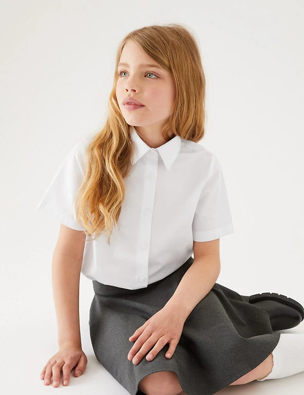 3pk Girls' Easy Iron School Shirts (2-16 Yrs) M&S Collection 3pk Girls' Easy Iron School Shirts (2-16 Yrs) -Cheap School Uniform Store SD 04 T76 5946 Z0 X EC 0