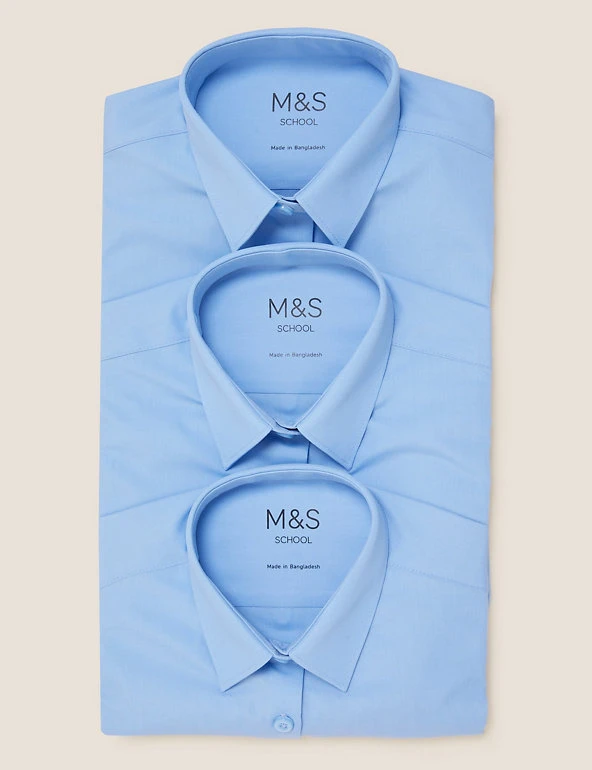 3pk Girls' Slim Fit Easy Iron School Shirts (2-16 Yrs) 3pk Girls' Slim Fit Easy Iron School Shirts (2-16 Yrs) -Cheap School Uniform Store SD 04 T76 5951 E0 X EC 7