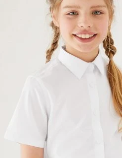 M&S Collection Girls' 5pk Regular Fit Easy To Iron School Shirts (2-18 Yrs) -Cheap School Uniform Store SD 04 T76 5953 Z0 X EC 1
