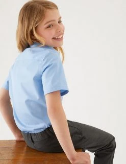 M&S Collection 2pk Girls' Slim Fit Non-Iron School Shirts (2-18 Yrs) -Cheap School Uniform Store SD 04 T76 5984 E0 X EC 2