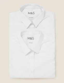 M&S Collection 2pk Girls' Skinny Fit School Shirts (2-18 Yrs) 13 M&S Collection 2pk Girls' Skinny Fit School Shirts (2-18 Yrs) -Cheap School Uniform Store SD 04 T76 5991 Z0 X EC 7