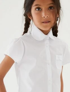 M&S Collection 2pk Regular Fit Easy To Iron School Shirts (2-14 Yrs) -Cheap School Uniform Store SD 04 T76 5992 Z0 X EC 1