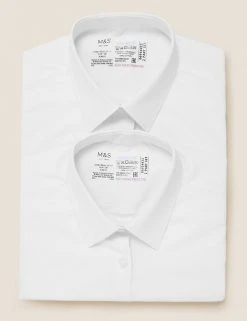 M&S Collection 2pk Girls’ Slim Fit Pure Cotton School Shirts (2-18 Yrs) 7 M&S Collection 2pk Girls’ Slim Fit Pure Cotton School Shirts (2-18 Yrs) -Cheap School Uniform Store SD 04 T76 5996S Z0 X EC 7