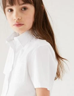 M&S Collection 2pk Girls’ Pure Cotton School Shirts (2-18 Yrs) -Cheap School Uniform Store SD 04 T76 5999S Z0 X EC 1