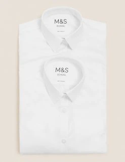 M&S Collection Shirts 2pk Girls' Slim Fit Non-Iron School Blouses (2-16 Yrs) 8 M&S Collection Shirts 2pk Girls' Slim Fit Non-Iron School Blouses (2-16 Yrs) -Cheap School Uniform Store SD 04 T76 6020 Z0 X EC 7