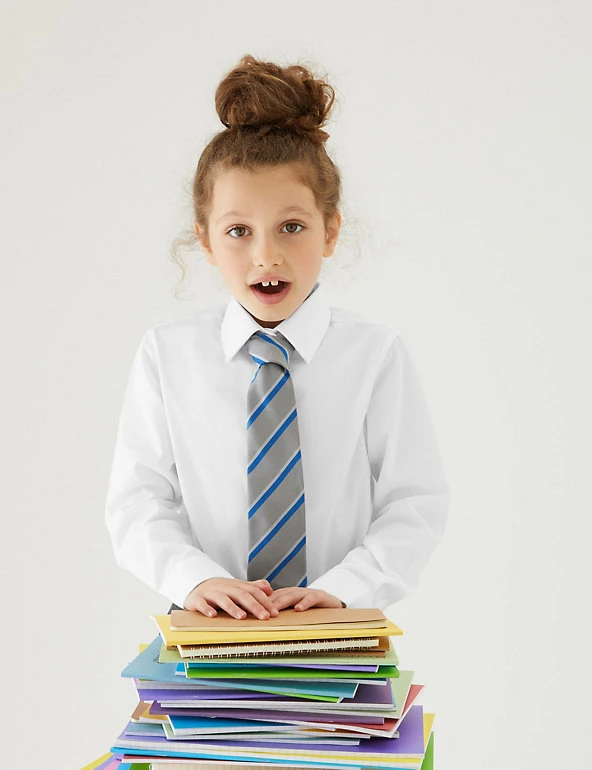 3pk Girls' Longer Length Easy Iron School Shirts (4-18 Yrs) M&S Collection 3pk Girls' Longer Length Easy Iron School Shirts (4-18 Yrs) -Cheap School Uniform Store SD 04 T76 6023L Z0 X EC 0