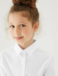 M&S Collection 3pk Girls' Longer Length Easy Iron School Shirts (4-18 Yrs) 4 M&S Collection 3pk Girls' Longer Length Easy Iron School Shirts (4-18 Yrs) -Cheap School Uniform Store SD 04 T76 6023L Z0 X EC 1