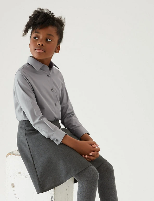 3pk Girls' Easy Iron School Shirts (2-16 Yrs) M&S Collection 3pk Girls' Easy Iron School Shirts (2-16 Yrs) -Cheap School Uniform Store SD 04 T76 6023 T0 X EC 0