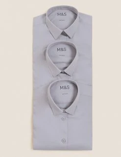 M&S Collection 3pk Girls' Easy Iron School Shirts (2-16 Yrs) 13 M&S Collection 3pk Girls' Easy Iron School Shirts (2-16 Yrs) -Cheap School Uniform Store SD 04 T76 6023 T0 X EC 7