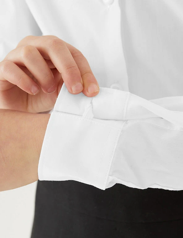 3pk Girls' Easy Iron School Shirts (2-16 Yrs) M&S Collection 3pk Girls' Easy Iron School Shirts (2-16 Yrs) -Cheap School Uniform Store SD 04 T76 6023 Z0 X EC 3