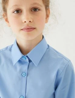 M&S Collection 3pk Girls' Slim Fit Easy Iron School Shirts (2-16 Yrs) 10 M&S Collection 3pk Girls' Slim Fit Easy Iron School Shirts (2-16 Yrs) -Cheap School Uniform Store SD 04 T76 6024 E0 X EC 1