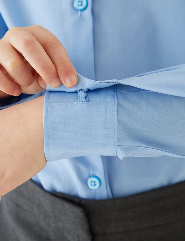 3pk Girls' Slim Fit Easy Iron School Shirts (2-16 Yrs) M&S Collection 3pk Girls' Slim Fit Easy Iron School Shirts (2-16 Yrs) -Cheap School Uniform Store SD 04 T76 6024 E0 X EC 3