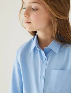 M&S Collection 2pk Girls' Non-Iron School Shirts (2-18 Yrs) -Cheap School Uniform Store SD 04 T76 6037 E0 X EC 1