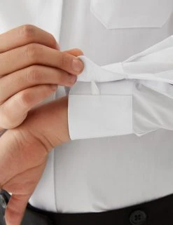 M&S Collection 2pk Girls' Non-Iron School Shirts (2-18 Yrs) -Cheap School Uniform Store SD 04 T76 6037 Z0 X EC 3