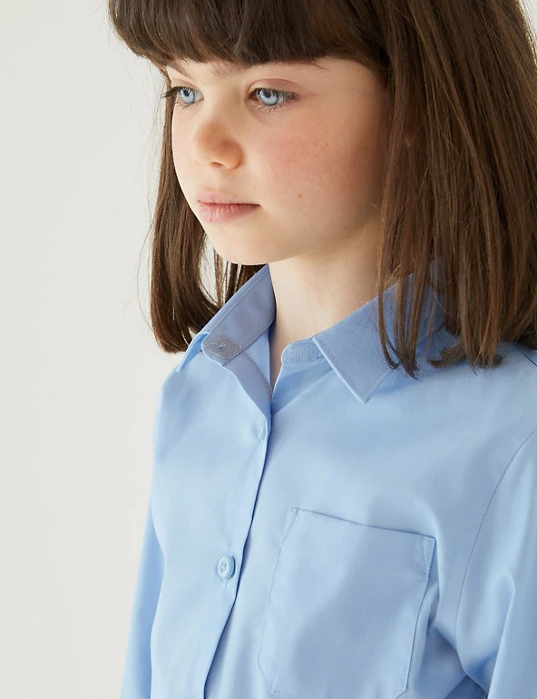 2pk Girls' Slim Fit Non-Iron School Shirts (2-18 Yrs) M&S Collection 2pk Girls' Slim Fit Non-Iron School Shirts (2-18 Yrs) -Cheap School Uniform Store SD 04 T76 6040 E0 X EC 1