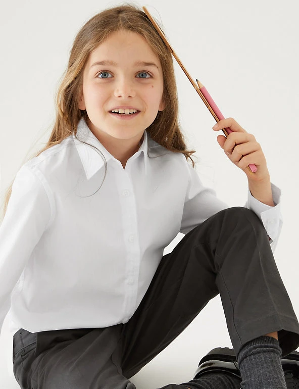 3pk Girls' Easy Dressing Easy Iron School Shirts (3-18 Yrs) M&S Collection 3pk Girls' Easy Dressing Easy Iron School Shirts (3-18 Yrs) -Cheap School Uniform Store SD 04 T76 6042 Z0 X EC 0