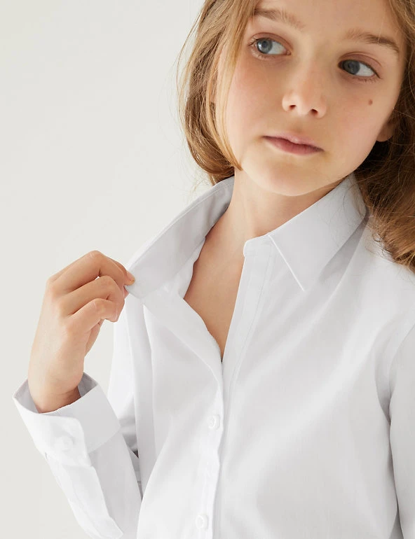 3pk Girls' Easy Dressing Easy Iron School Shirts (3-18 Yrs) M&S Collection 3pk Girls' Easy Dressing Easy Iron School Shirts (3-18 Yrs) -Cheap School Uniform Store SD 04 T76 6042 Z0 X EC 1