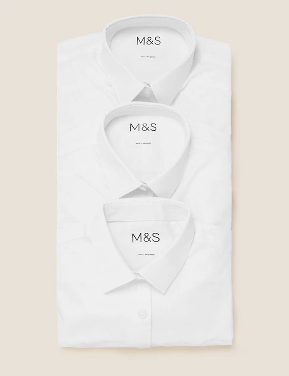 3pk Girls' Easy Dressing Easy Iron School Shirts (3-18 Yrs) M&S Collection 3pk Girls' Easy Dressing Easy Iron School Shirts (3-18 Yrs) -Cheap School Uniform Store SD 04 T76 6042 Z0 X EC 7