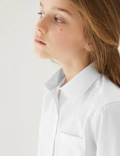 M&S Collection 2pk Girls’ Pure Cotton School Shirts (2-18 Yrs) -Cheap School Uniform Store SD 04 T76 6054S Z0 X EC 1
