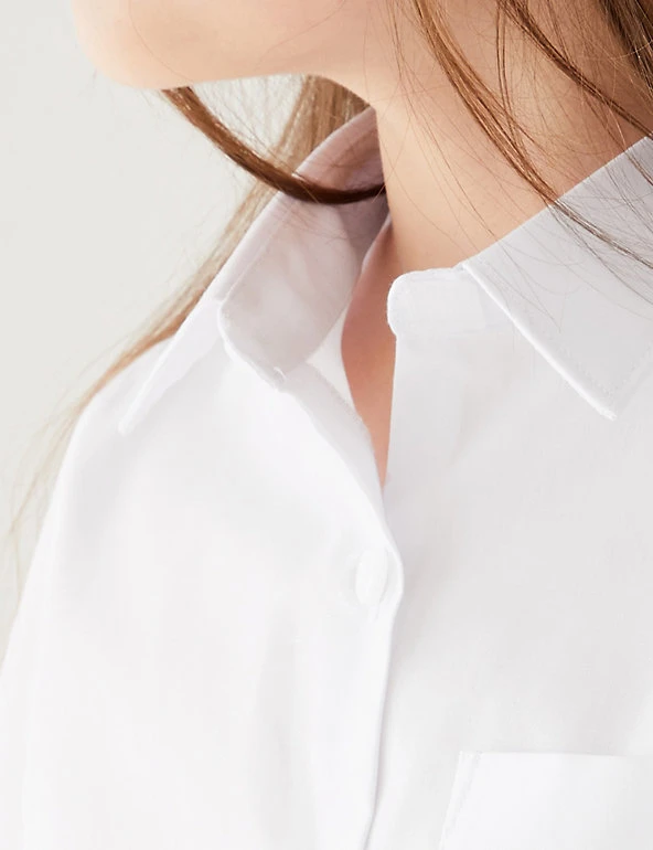 2pk Girls' Slim Fit Pure Cotton School Shirts (2-18 Yrs) M&S Collection 2pk Girls' Slim Fit Pure Cotton School Shirts (2-18 Yrs) -Cheap School Uniform Store SD 04 T76 6056S Z0 X EC 1