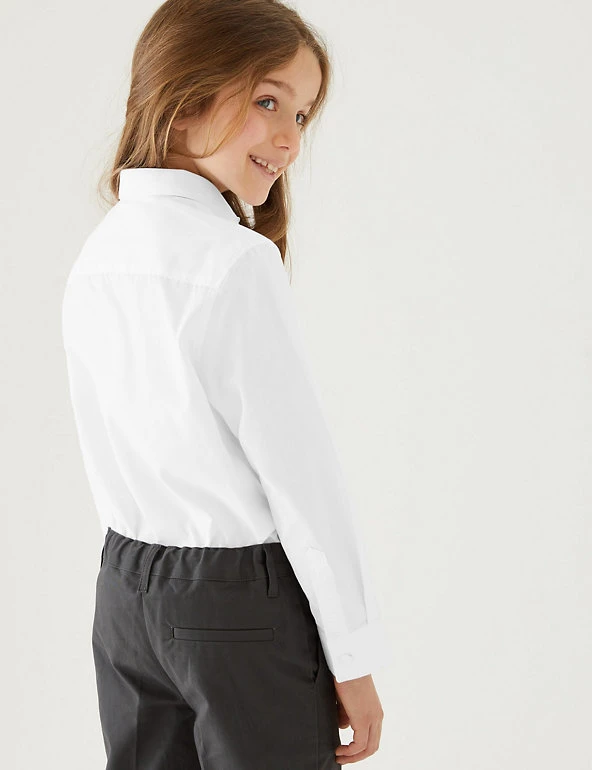 2pk Girls' Slim Fit Pure Cotton School Shirts (2-18 Yrs) M&S Collection 2pk Girls' Slim Fit Pure Cotton School Shirts (2-18 Yrs) -Cheap School Uniform Store SD 04 T76 6056S Z0 X EC 2