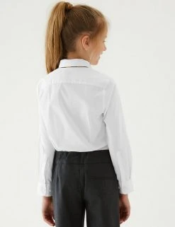 M&S Collection 2pk Girls' Skinny Fit School Shirts (2-18 Yrs) -Cheap School Uniform Store SD 04 T76 6057 Z0 X EC 1