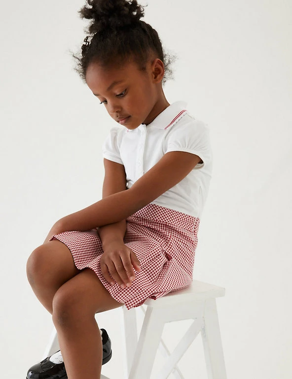 M&S Collection Dresses Girls' 2 In 1 Gingham Pleated School Dress (2-14 Yrs) 3 M&S Collection Dresses Girls' 2 In 1 Gingham Pleated School Dress (2-14 Yrs)