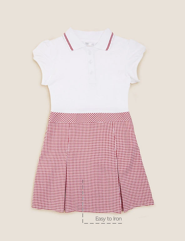 M&S Collection Dresses Girls' 2 In 1 Gingham Pleated School Dress (2-14 Yrs) 4 M&S Collection Dresses Girls' 2 In 1 Gingham Pleated School Dress (2-14 Yrs) - Image 2