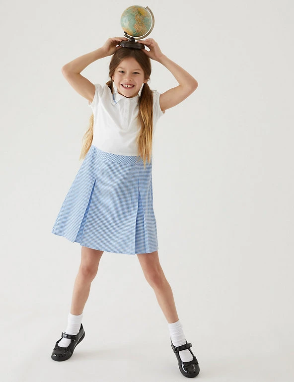 M&S Collection Dresses Girls' 2 In 1 Gingham Pleated School Dress (2-14 Yrs) 29 M&S Collection Dresses Girls' 2 In 1 Gingham Pleated School Dress (2-14 Yrs) - Image 27