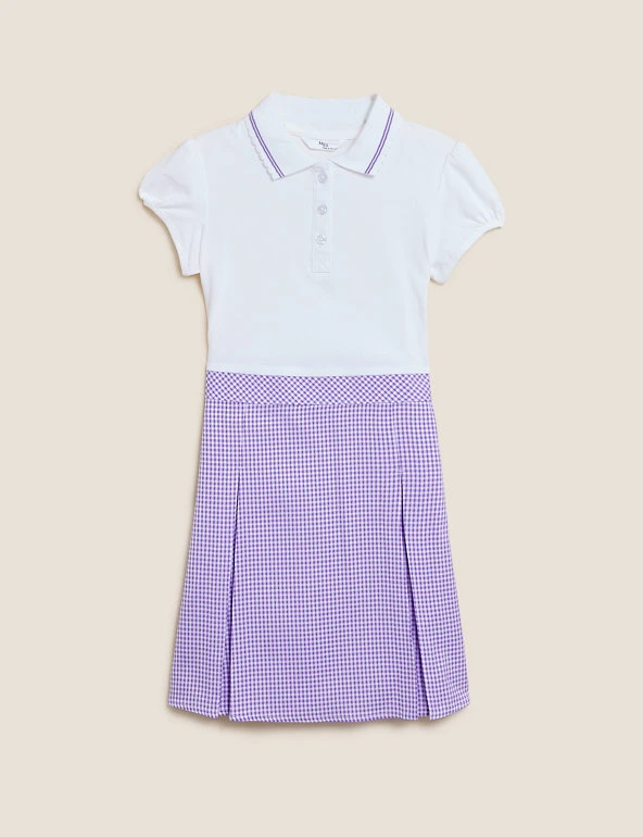 M&S Collection Dresses Girls' 2 In 1 Gingham Pleated School Dress (2-14 Yrs) 20 M&S Collection Dresses Girls' 2 In 1 Gingham Pleated School Dress (2-14 Yrs) - Image 18