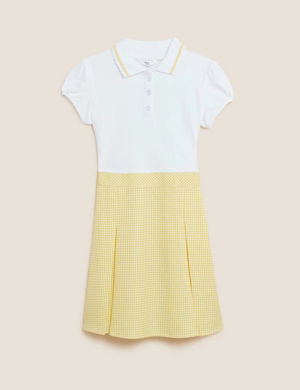 M&S Collection Dresses Girls' 2 In 1 Gingham Pleated School Dress (2-14 Yrs) 9 M&S Collection Dresses Girls' 2 In 1 Gingham Pleated School Dress (2-14 Yrs) - Image 7