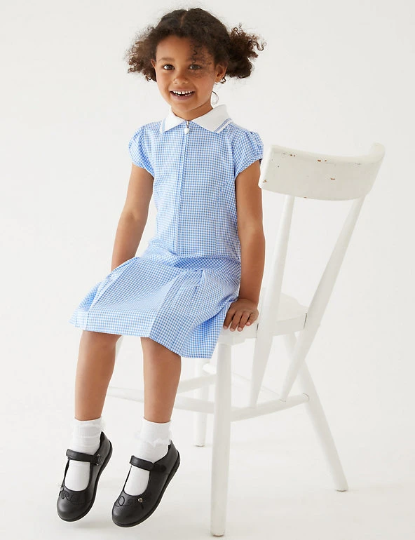 M&S Collection Dresses Girls' Gingham Pleated School Dress (2-14 Yrs) 3 M&S Collection Dresses Girls' Gingham Pleated School Dress (2-14 Yrs)