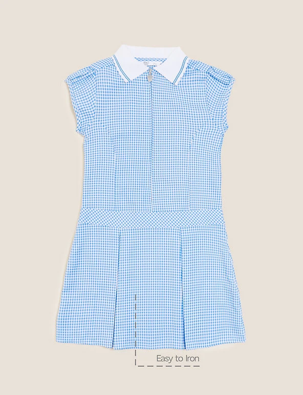 M&S Collection Dresses Girls' Gingham Pleated School Dress (2-14 Yrs) 4 M&S Collection Dresses Girls' Gingham Pleated School Dress (2-14 Yrs) - Image 2