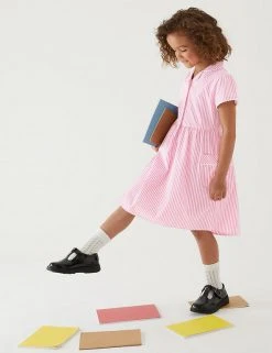 M&S Collection Dresses Girls' Pure Cotton Striped School Dress (2-14 Yrs) -Cheap School Uniform Store SD 04 T76 6480 A0 X EC 0