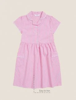 M&S Collection Dresses Girls' Pure Cotton Striped School Dress (2-14 Yrs) -Cheap School Uniform Store SD 04 T76 6480 A0 X EC 90