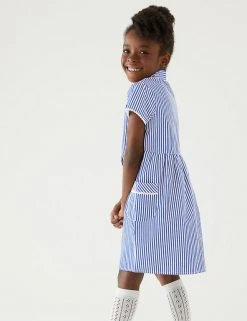 M&S Collection Dresses Girls' Pure Cotton Striped School Dress (2-14 Yrs) -Cheap School Uniform Store SD 04 T76 6480 F0 X EC 2