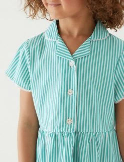 M&S Collection Dresses Girls' Pure Cotton Striped School Dress (2-14 Yrs) -Cheap School Uniform Store SD 04 T76 6480 J0 X EC 1