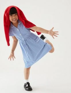 M&S Collection Dresses Girls' Pure Cotton Striped School Dress (2-14 Yrs) -Cheap School Uniform Store SD 04 T76 6480 O4 X EC 0