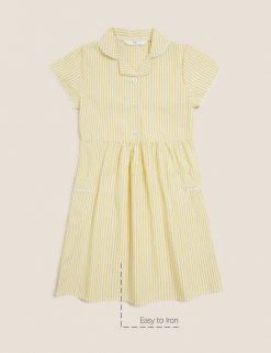 M&S Collection Dresses Girls' Pure Cotton Striped School Dress (2-14 Yrs) -Cheap School Uniform Store SD 04 T76 6480 R0 X EC 90