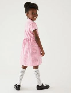 M&S Collection Dresses Girls' Pure Cotton Gingham School Dress (2-14 Yrs) -Cheap School Uniform Store SD 04 T76 6481 A0 X EC 2
